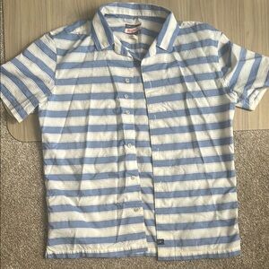 Men’s Johnnie-O Blue and White Striped Camp Shirt